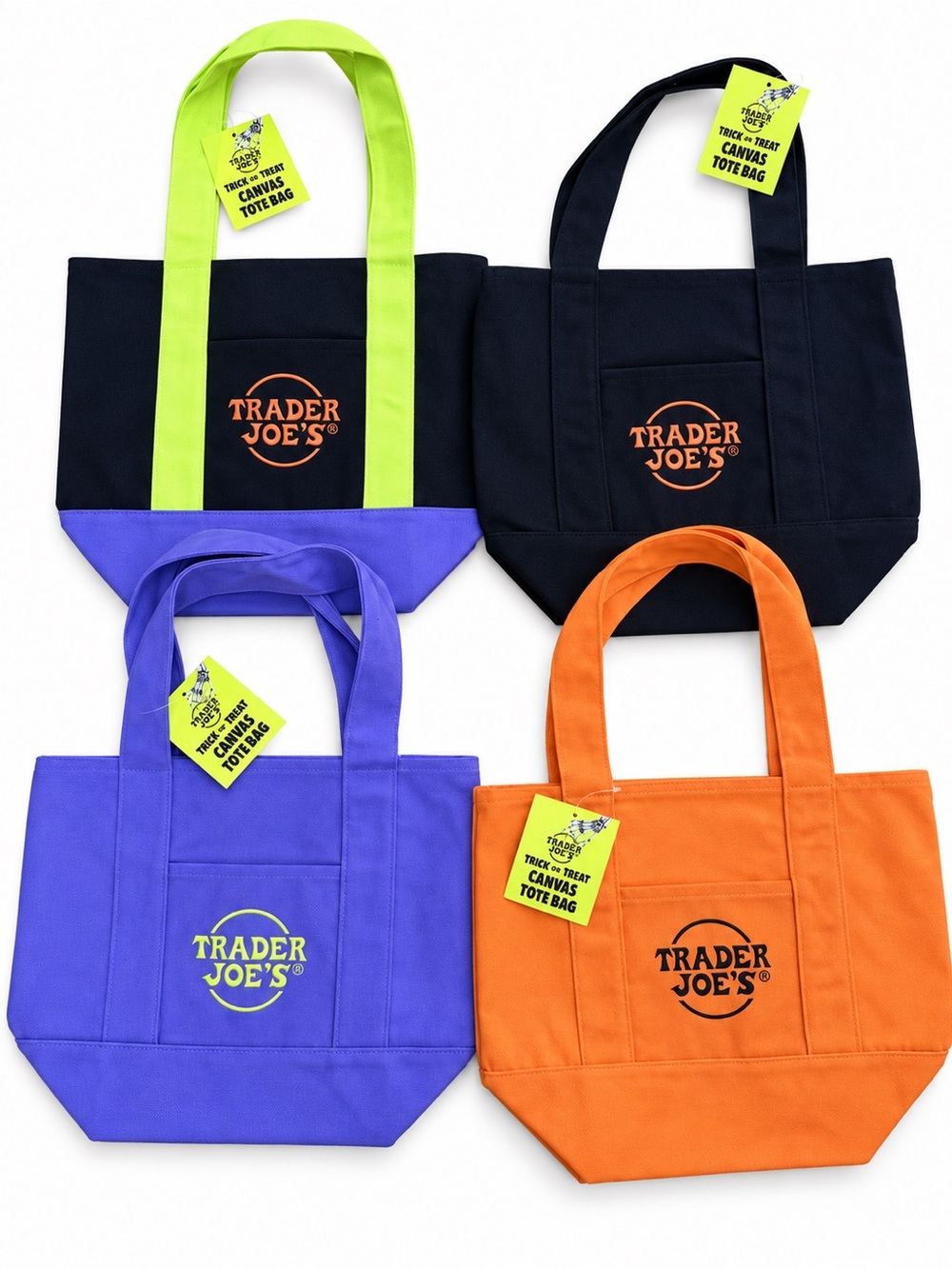 Trader Joe's Mini Canvas Halloween Tote Bag Holiday Limited COLORS - US STOCK